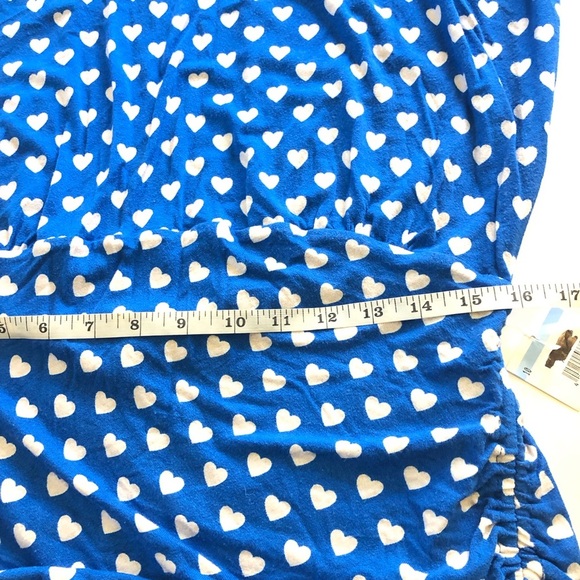 FREE PEOPLE
Lakeside Hearts Print Cutout Rushed Midi Dress In Blue Size XL - Picture 13 of 14